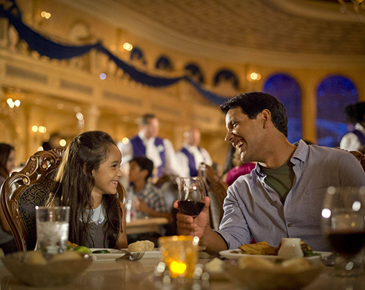 Dad with daughter at Disney dining